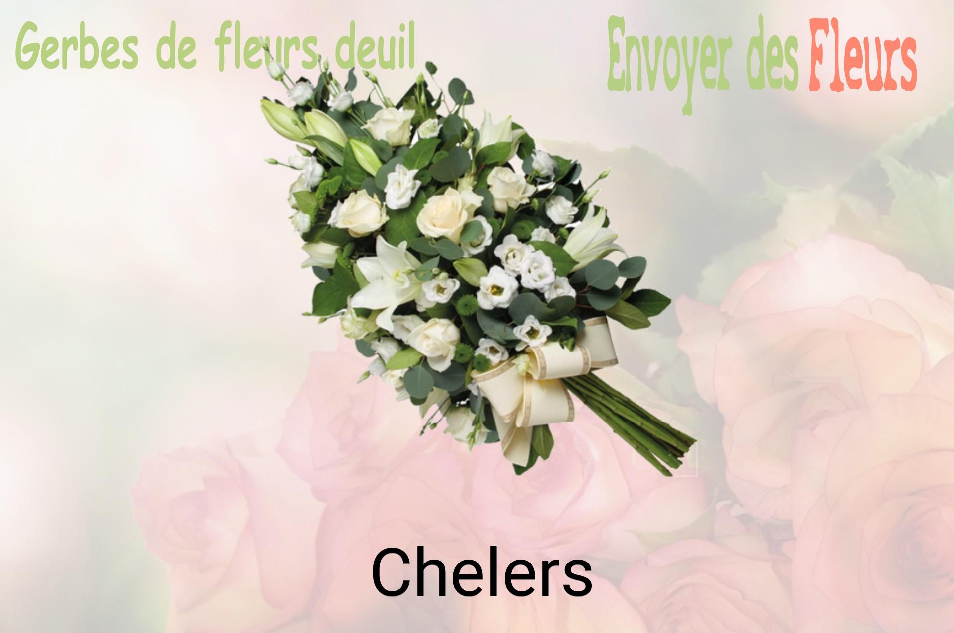 Gerbe de fleurs de deuil livrée à Chelers
